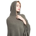 thumbnail image 4 of SWSMCLT Women's Poncho Sweater Ponchos and Wraps Soft Knit Winter Warm Blanket Wrap Shawl Pashmina Hooded Cape Casual Fringe Crochet Grey One Size, 4 of 4