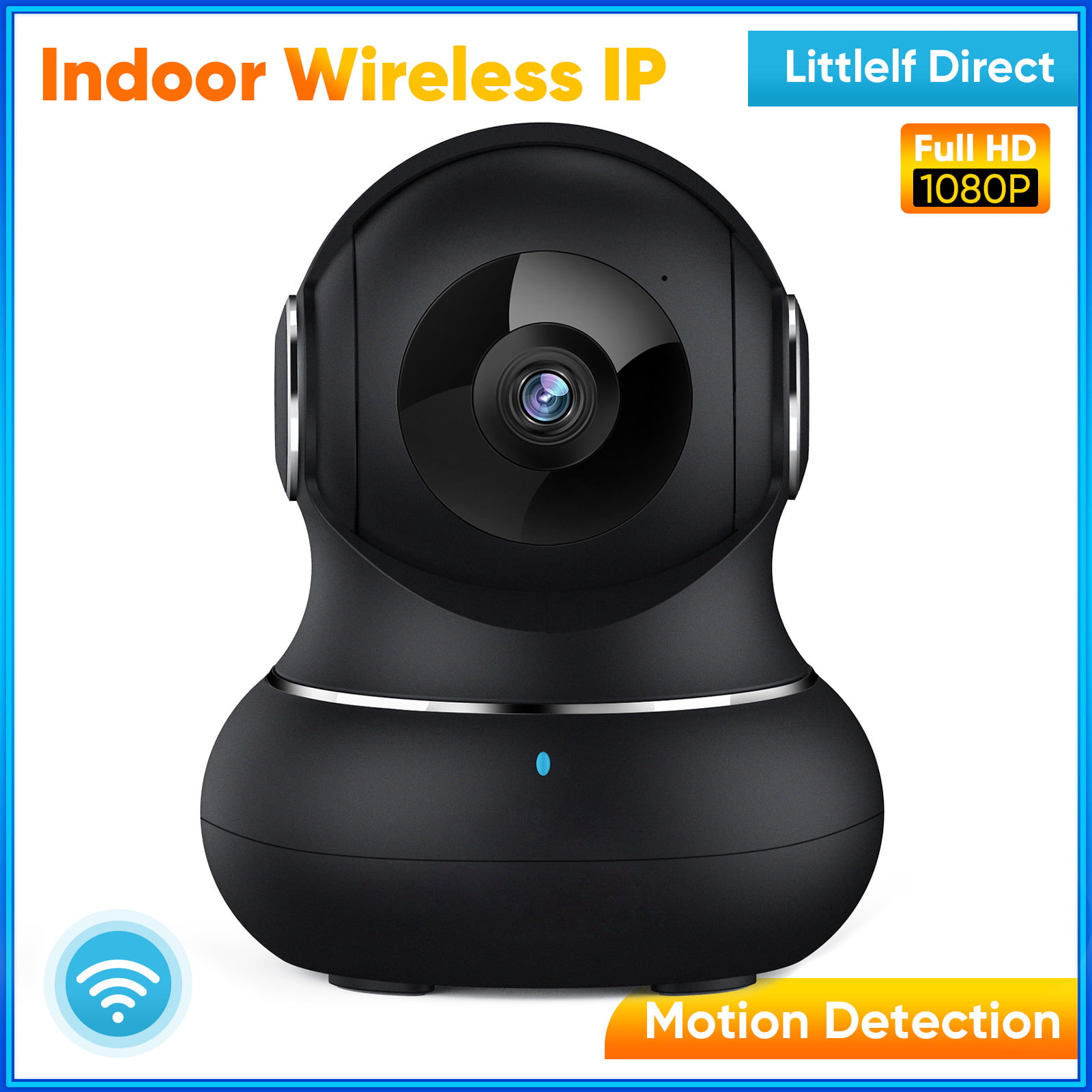 Littlelf WiFi Pet Camera Two-Way Audio Super IR Night Vision 360-degree Wireless IP Home Security Camera Baby Monitor Motion Detection 