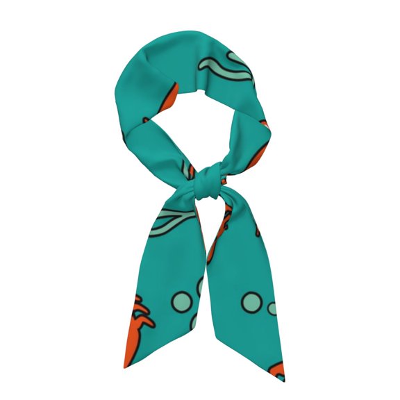 Xecao Colorful Crab Pattern Large Satin Head Scarf - Satin Hair Scarves Silk Bandana Scarf Headscarf Silk Feeling Scarf for Women
