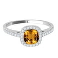 thumbnail image 2 of Mauli Jewels 1.15 CT Natural Citrine & Diamond Ring in 10K Rose White & Yellow Gold | Cushion Cut Center Stone | Prong Set Bridal Ring for Women, 2 of 7
