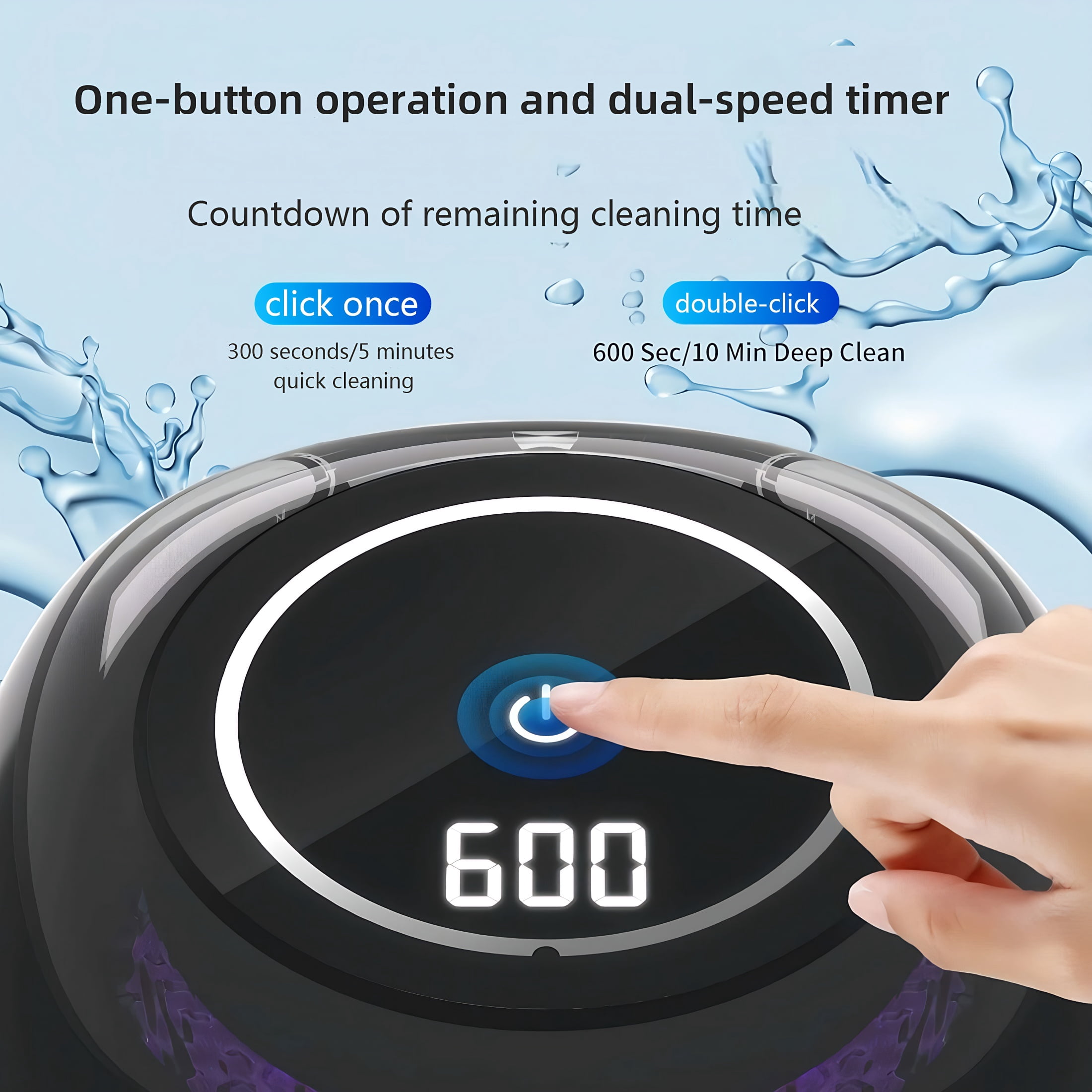Ultrasonic Cleaner, 45khz Cleaner, UV Cleaner Machine with Digital Timer for Night Guards, Braces, Aligner, Eyeglass, Toothbrush, Jewelry(Black)