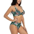 thumbnail image 2 of Rocae Tropical Leaves for Bikini Set for Women Two Piece Sexy High Swimsuits Split Crossover Bikini X-Large, 2 of 9
