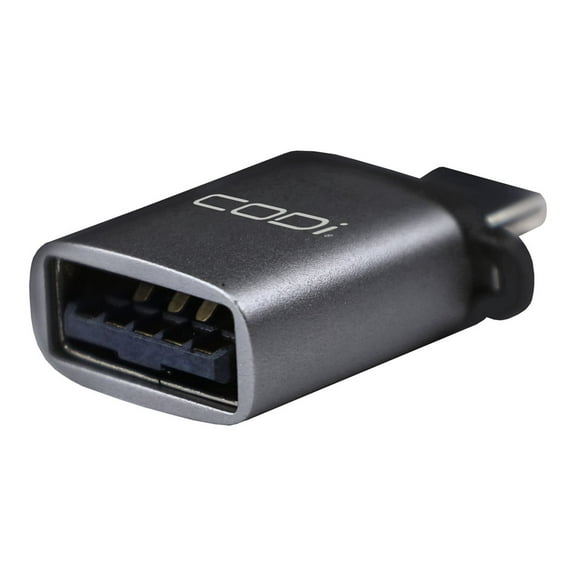 CODi USB-C to USB-A Adapter w/ 10Gbps Data Transfer Speed - 1 x USB Type A - Female - 1 x USB Type C - Male - Space Gray