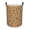 thumbnail image 1 of XMXT Collapsible Laundry Basket, Coffee Pencil Print Waterproof Polyester Laundry Hamper, 62L, 1 of 8