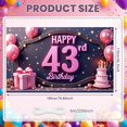 thumbnail image 2 of Pink Glitter Happy 43rd Banner Gold Stars 43rd Birthday Display Pink Balloons Gift Box Birthday Backdrop for 43rd Birthday Party Indoor Celebration Photo Shoot, 2 of 9