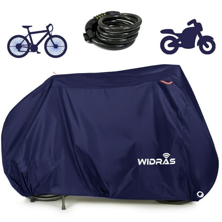 Widras Bicycle and Motorcycle Cover for Outdoor Storage Bike Heavy Duty Rip stop Material, Waterproof & Anti-UV Protection from All Weather Conditions for Mountain & Road