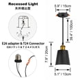 thumbnail image 4 of FSLiving Can Recessed Light Compatible E26 Adapter T24 Connector for 4/5inches Holes, Full Spectrum 15W LED Plant Grow Light Adjustable Height Conversion Kit for Indoor Plant (Macaron Black), 4 of 9