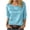 Light Blue, variant on GEWSEY Womens Silk Satin Tops 3/4 Length Sleeve Shirts Round Neck Loose Casual Blouses Business Work Dressy Tshirts Outfits (Red, S)
