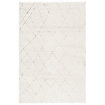SAFAVIEH Martha Stewart Lucia Shag Area Rug, Light Grey/White, 4' x 6'