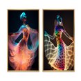 thumbnail image 2 of Designart "Dancer in Translucent Light I" Woman Fashion Photography Framed Wall Art Set Of 2 - Glam Multicolor Frame Gallery Set For Office Decor, 2 of 6