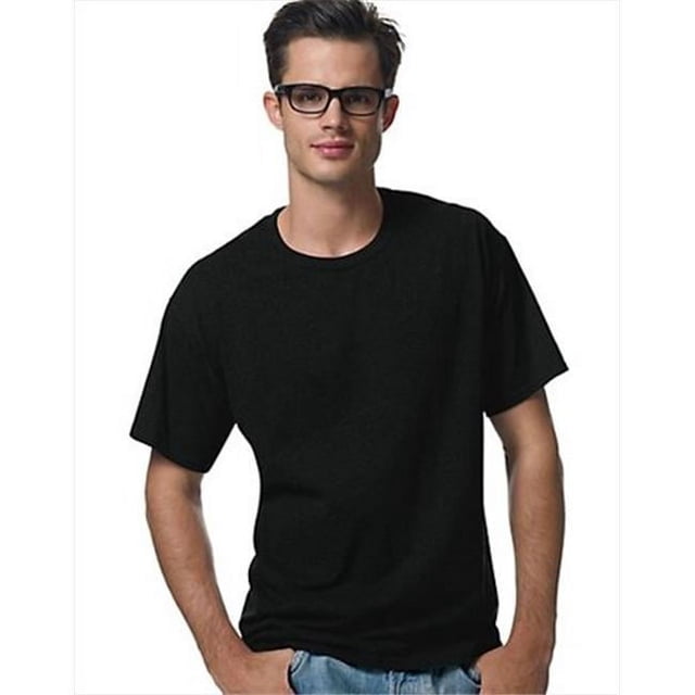 Hanes 5170 Comfortblend Ecosmart T-Shirt à Col Rond pour Hommes Taille 3X, Noir.