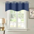 thumbnail image 2 of Blackout Curtain Valances Solid Rod Pocket Scalloped Valances Short Curtain Panels for Kitchen Window/Bedroom/Barthroom, 52" x 18" Inches, 2 of 8