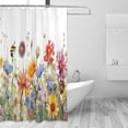 thumbnail image 2 of FREEAMG Herbal Wildflowers Shower Curtain Waterproof Washable Bathroom Shower Curtain Polyester Cloth Fabric Bathroom Decor Set with 12 Hooks, 60 x 72 inches, 2 of 6