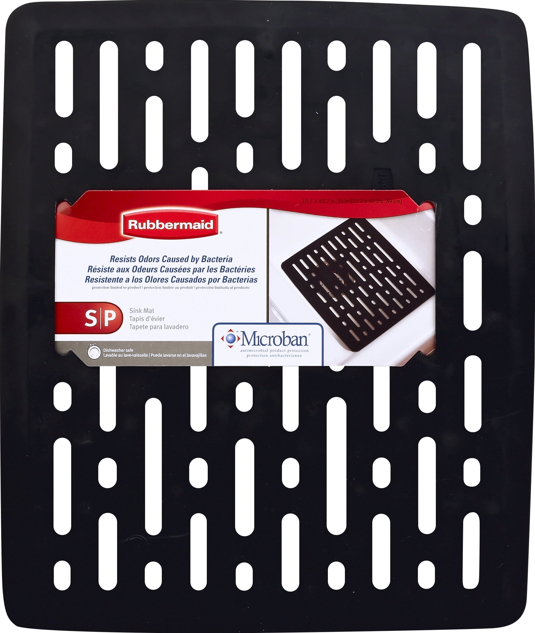 Rubbermaid 1G1706BLA Sink Mat, 12.68 in L, 10.71 in W, 0.