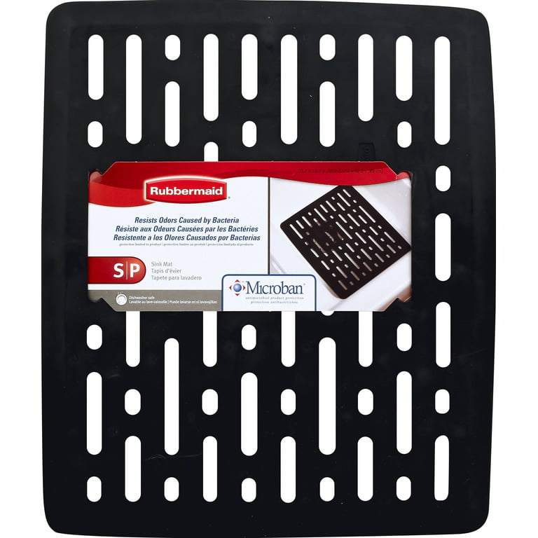 Rubbermaid Sink Protector Mat, Small, Black Waves