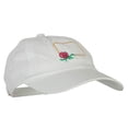 thumbnail image 5 of North Dakota Prairie Rose with Map Embroidered Unstructured Washed Cap - White OSFM, 5 of 5