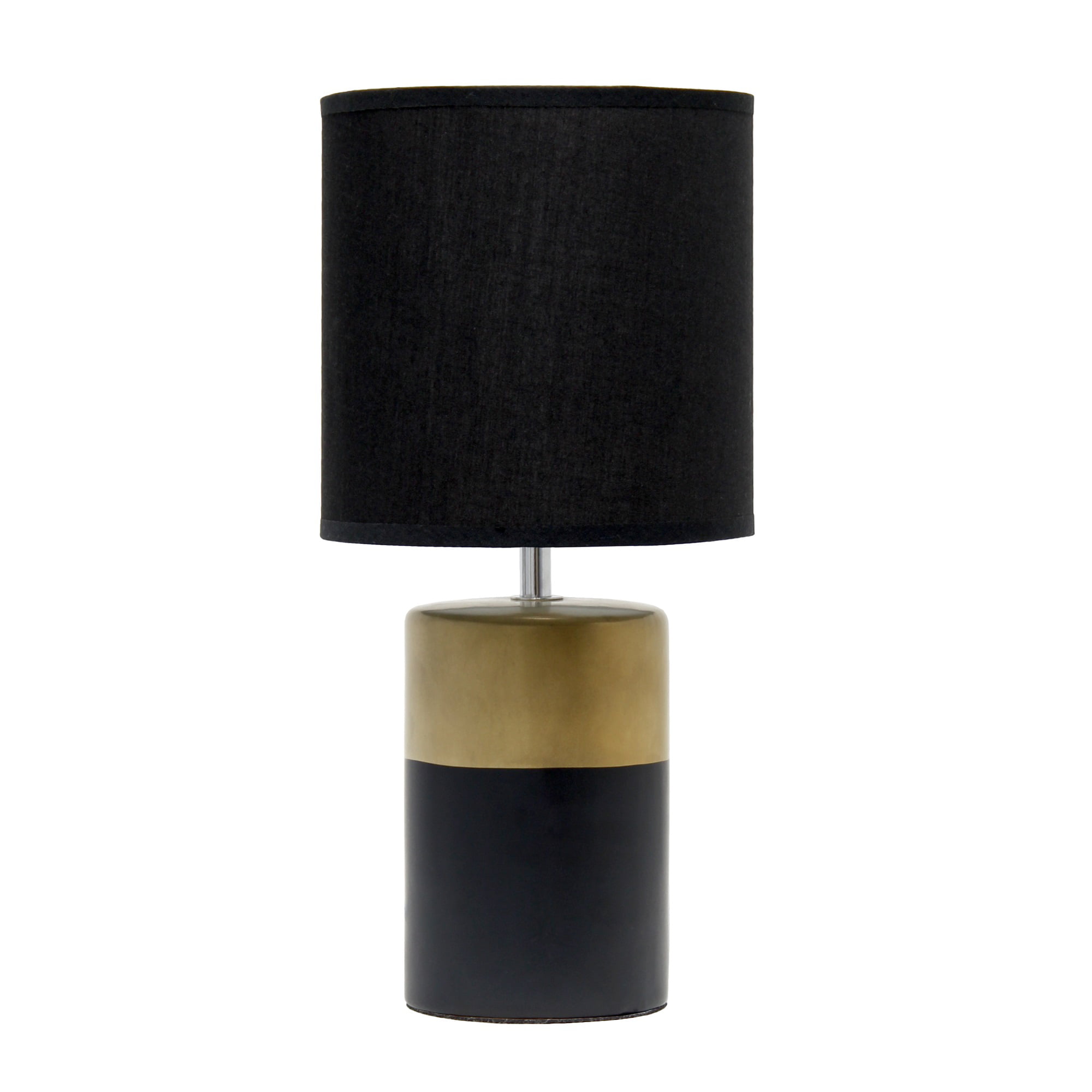 Simple Designs Two Toned Basics Table Lamp, Black and Gold