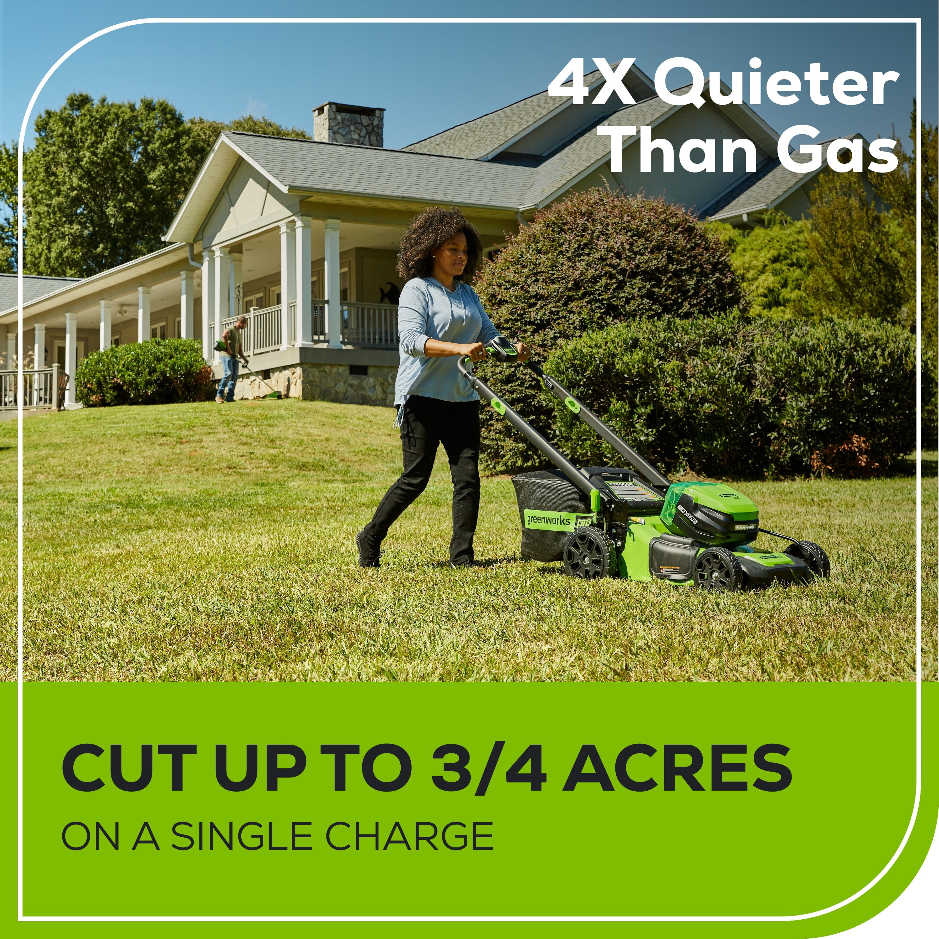 Greenworks Walk-Behind Mower 80V Cordless Battery 4-in-1 Self-Propelled 21 Inches