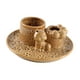 thumbnail image 2 of Porta incienso con forma de gato, plato para velas, centro de mesa, soporte de cerámica decorativo para el hogar, sala de estar, escritorio, oficina Manchas marrones, 2 of 9