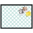 thumbnail image 2 of PinPix 27x20 Custom Cork Bulletin Board Diamond Modern Pattern Aqua Poster Board Has a Fabric Style Canvas Finish, Framed in Diamond Modern Pattern Aqua, by ArtToFrames (PinPix-1798), 2 of 5
