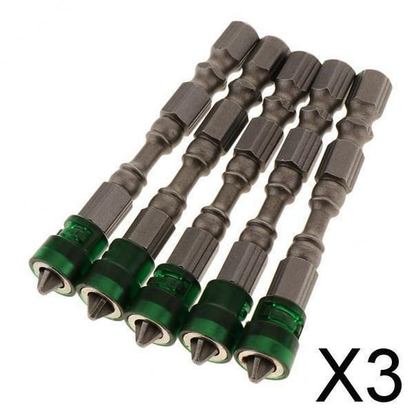 Colaxi 3X 5 in 1 Phillips Cross Screwdriver Bit Set Hex for Drill Screw Driver Green