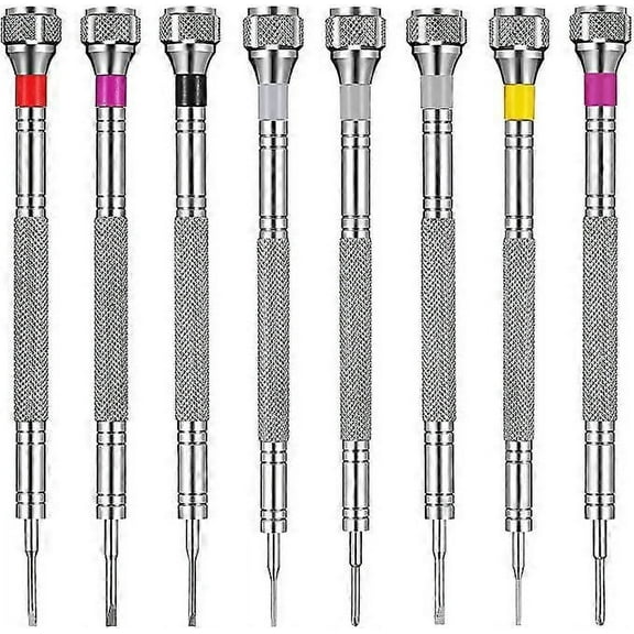 ZK- 8 PCS Precision Screwdrivers, Jewelers Screwdriver Set, Watch Repair Screwdriver Set 0.6/0.8/1.0/1.2/1.4/1.6mm, Micro Screwdrivers for Watch Glass