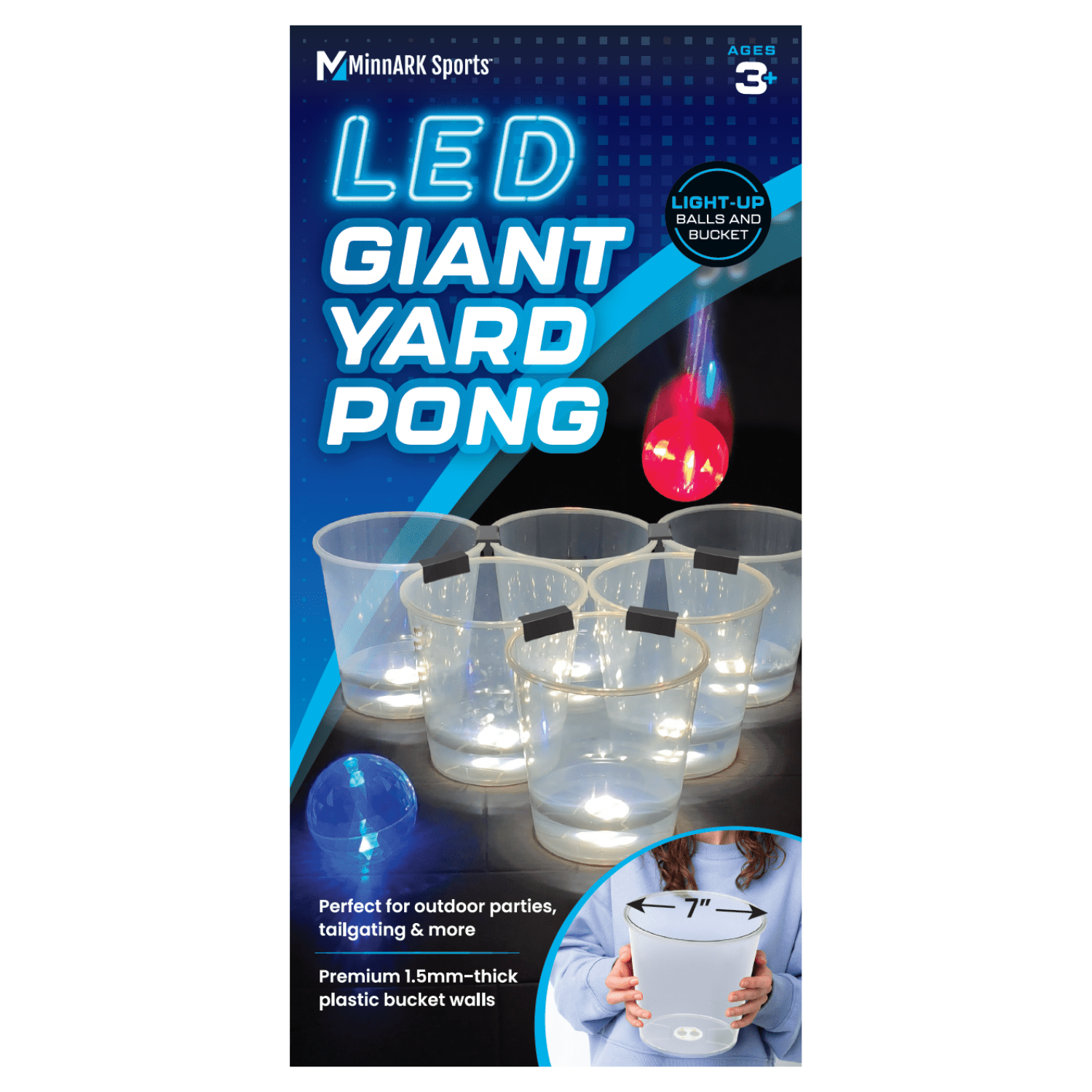 Giant LED Yard Pong, Outdoor Lawn Games, Family Games, for All Ages, by MinnARK