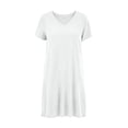 thumbnail image 7 of Ailaofu Summer Dresses for Women V Neck Short Sleeve Casual Loose T Shirt Sundress Beach Cover Ups with Pockets, 7 of 7