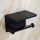 thumbnail image 5 of Inicio Baño Montaje en pared Soporte para papel higiénico Toalla de papel Soporte de acero inoxidable con soporte para teléfono, Negro Kearding HA4512-02B, 5 of 6