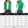 thumbnail image 2 of Chaleco Abrigo acolchado de plumón chaleco recortado acolchado ropa de abrigo informal cálida para mujer Kuymtek Verde T S para Mujer, 2 of 7