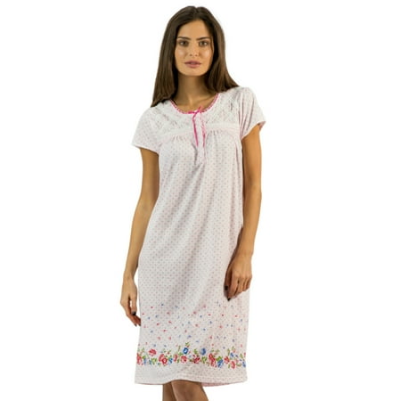 

Casual Nights Women s Flowery Short Sleeve Nightgown