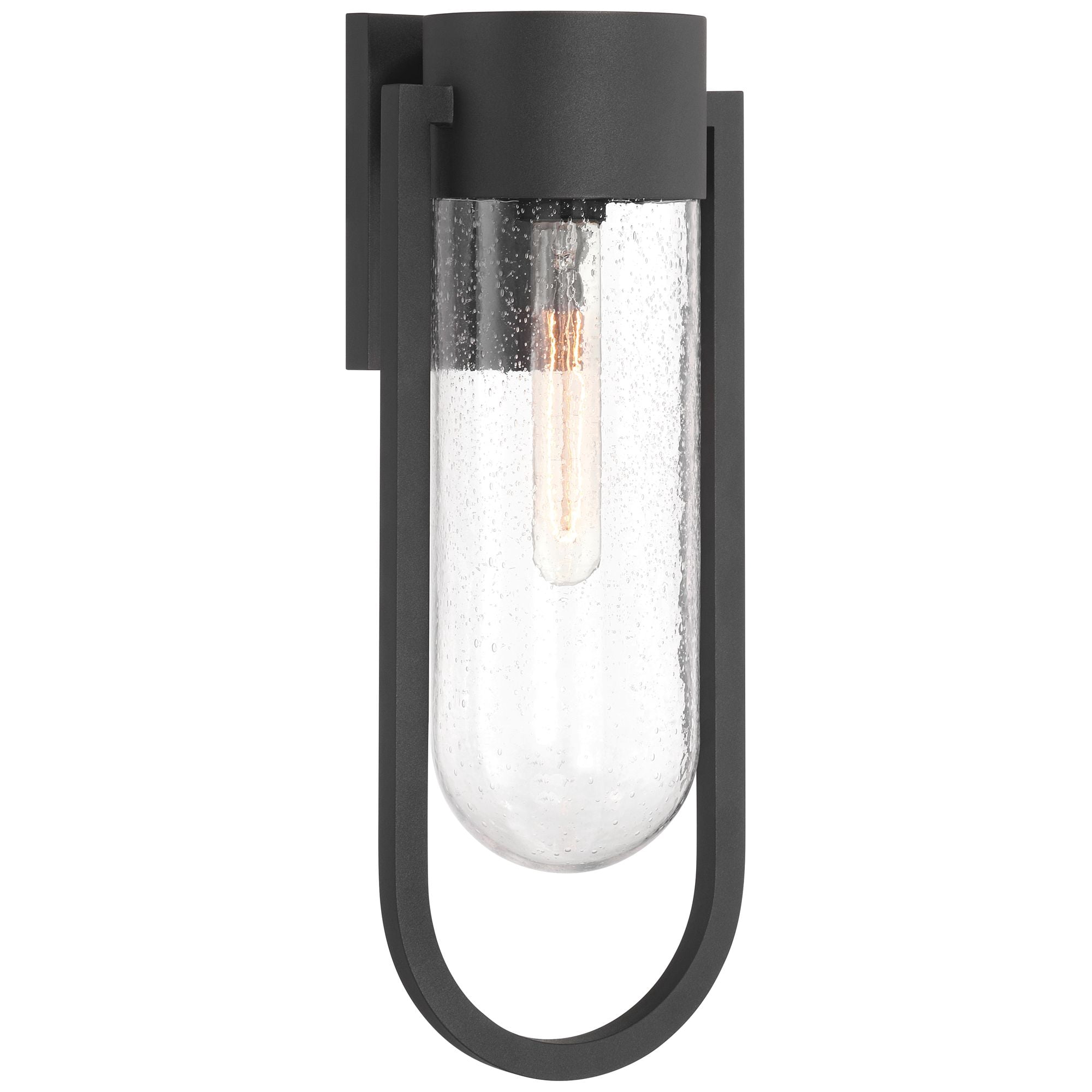 Possini Euro Design Villa Lane 18 1/2" High Modern Outdoor Wall Light Fixture Mount Porch Weatherproof Sand Black Glass Shade