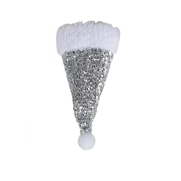 6pc Christmas Sequin Knife And Fork Set Mini Christmas Hat Knife And Fork Decoration Desktop Christmas Ornaments