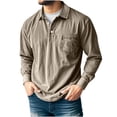 thumbnail image 2 of RKSTN Long Sleeve Shirts for Men Oversized Button Down Collar Classic Golf Shirt Mens Solid Single Pocket Soft Versatile Casual Polos T Shirt Top for Everyday Outing Office Looks Weekend Activities, 2 of 6