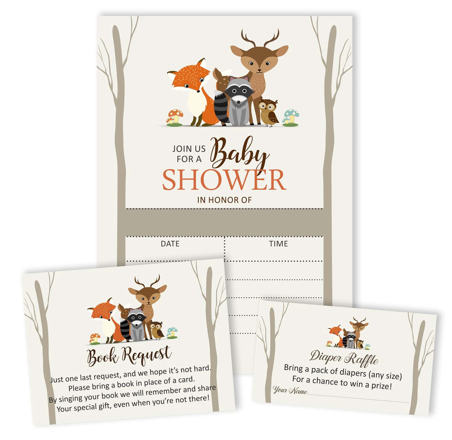 Inkdotpot Set Of 30Jungle Animals Baby Shower Invitations-Diaper Raffle Tickets And Baby Shower Book Request Cards Gender Neutral Invites Its A Boy Its A Girl