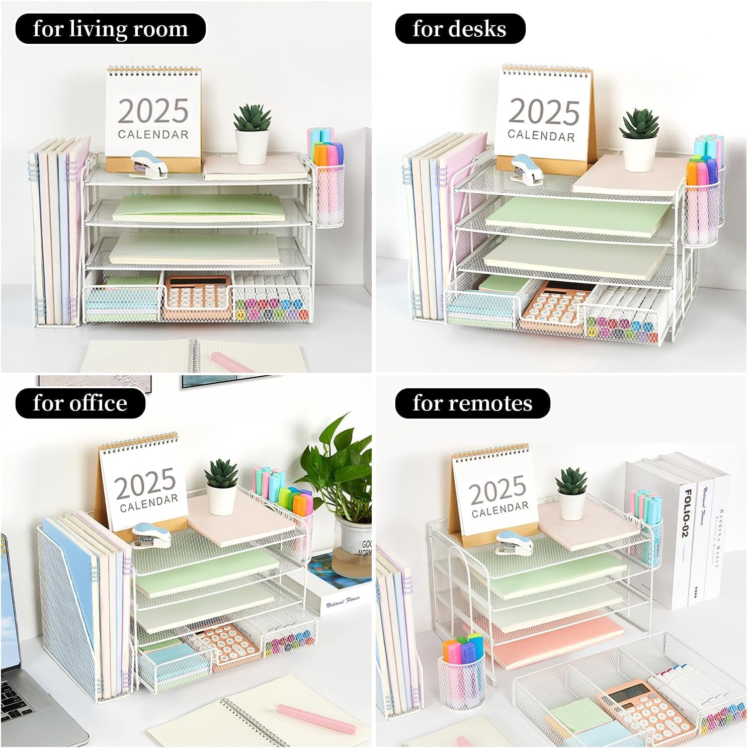 Desk Organizers and Accessories with File Holder,Desk Accessories & Workspace Organizers with Drawer and  Pen Holder, Paper Organizer for Office Supplies