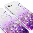 thumbnail image 4 of Compatible for Google Pixel 3a XL Case, with [Tempered Glass Screen Protector] SOGA Diamond Liquid Quicksand Cover Cute Girl Women Phone Case - Clear/Purple, 4 of 5