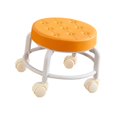 thumbnail image 1 of Taburete con ruedas Reposapiés Ruedas giratorias universales Taburete con ruedas giratorio de 360 grados Taburete con ruedas de baja altura Peluquería naranja Soledad Asiento rodante bajo, 1 of 10