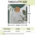 thumbnail image 2 of Green Boho Geometric and Plant Pattern (4) Square Fitted Tablecloth with Elastic Edge,Square Table Cover,Washable Elastic Table Cover for Home Kitchen Party Decor 34"x34", 2 of 6