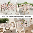 thumbnail image 7 of Daisy Pattern Round Tablecloth with Elastic Edge, Easy Care Water-Resistant Fabric for Home Use, Fits 44-52", 7 of 7