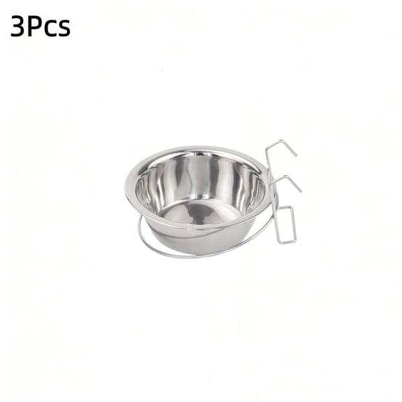 Tdxkok Stainless Steel Hanging Pet Bowls Set 3 Pack for Dog Crate Cage Food and Water Feeder Non Spill Deep Bowl Design for Cats Dogs