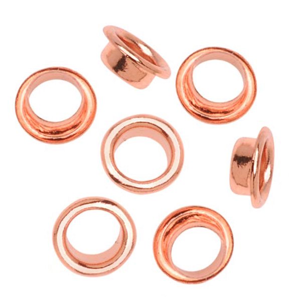 Copper Plated Round Grommets Fits 4mm Bead Holes (100)