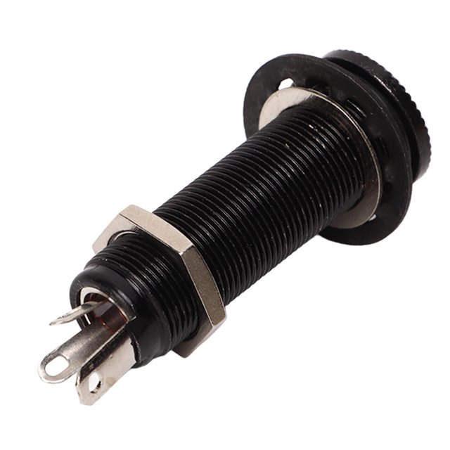 Guitar Output Jack, Standard Thread Straight Cylinder Electric Guitar Jack Rustproof For Musical Instruments Gold,Black,Silver, Black