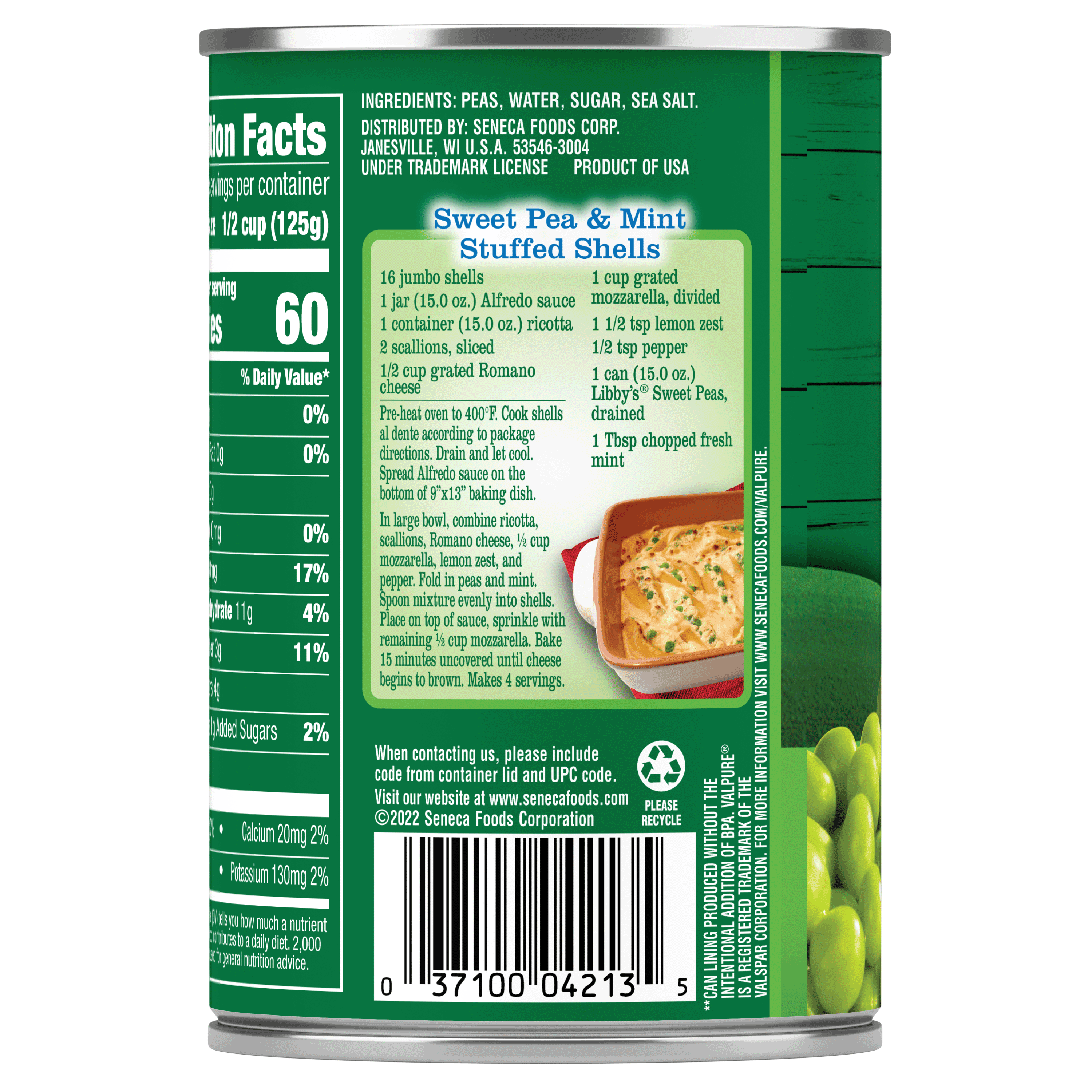 (24 pack) Libby's Kosher Sweet Green Peas, 15 Oz