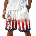 thumbnail image 4 of Havenx 250th Anniversary Usa Shorts for Men Drawstring American Flag Design Shorts with Pockets Elastic Waist Short Pant Freedom We the People Classic Summer Clothing,White 2XL, 4 of 4
