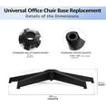 thumbnail image 2 of 28 Inch Office Chair Base, Heavy Duty 2400 Lbs, Reinforced Metal Desk Chair Replacement, Universal Gas Cylinder Hole Caster Socket, Matte Black, 2 of 6