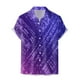 thumbnail image 1 of Camisas Hombre Vestir Camisa de manga corta con solapa y hebilla de bolsillo con impresión digital 3D para hombre (Purple, XL), 1 of 2
