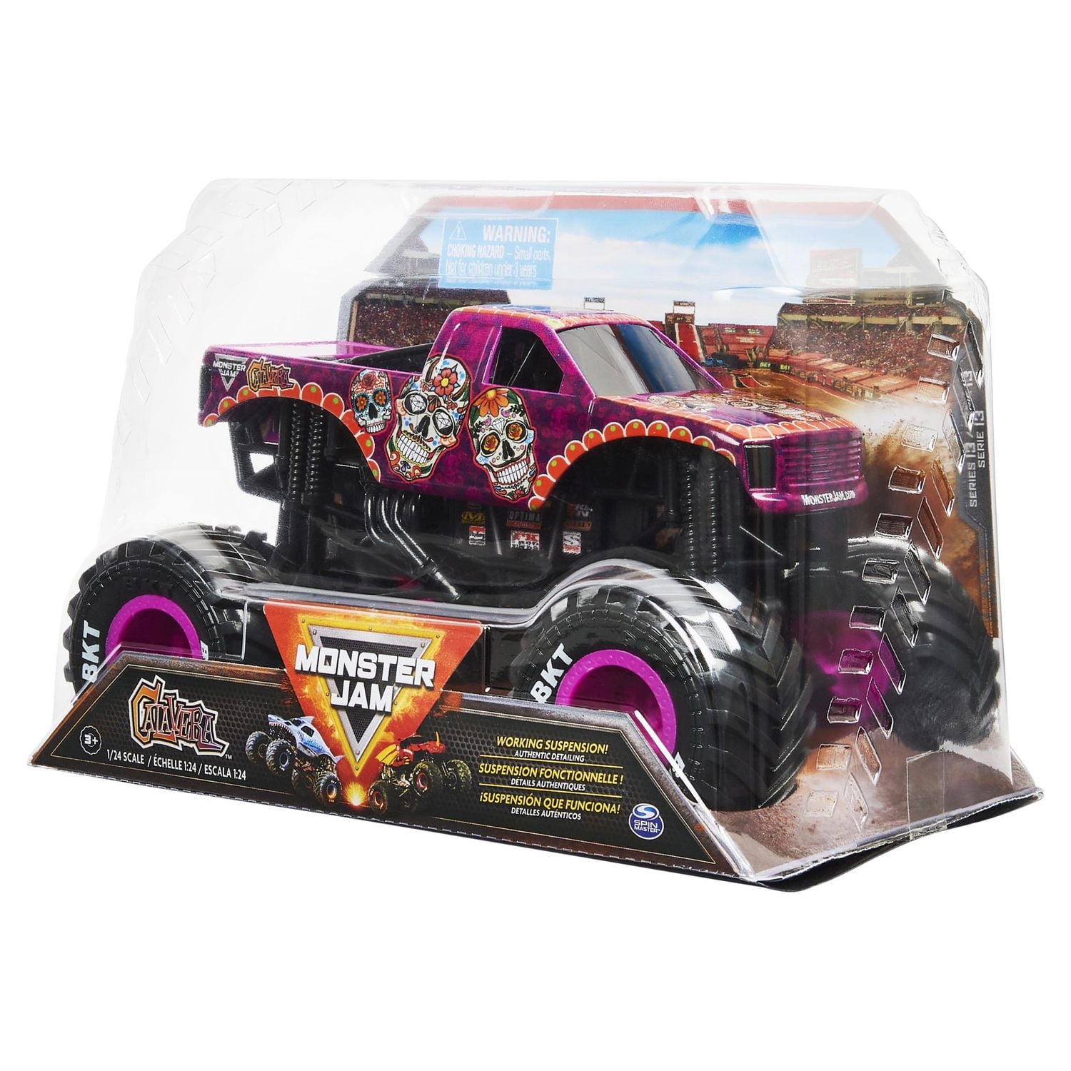 Monster Jam, Official Calavera Monster Truck, Collector Die-Cast Vehicle, 1:24 Scale, Kids Toys for Boys Ages 3 and up