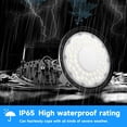 thumbnail image 5 of 6 Pack LED High Bay Light, 150W,25500lm High Bay LED Shop Lights with 5' Cable US Hook,U Bracket, IP65 Commercial Light Fixture,5000K UFO Lights Garage Lighting for Workshop Warehouse Factory Barn, 5 of 10