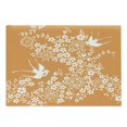 thumbnail image 1 of Japanese Cutting Board, Oriental Floral Japanese Style Flying Birds Pastel Colored Spring Pattern, Decorative Tempered Glass Cutting and Serving Board, Large Size, Marigold White, by Ambesonne, 1 of 1
